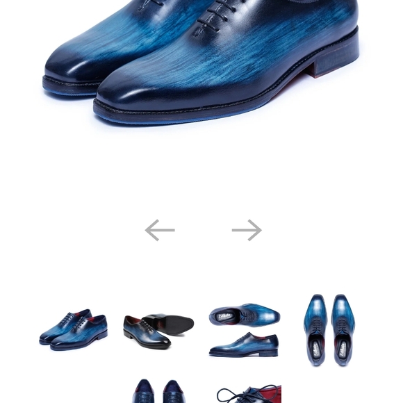 Men's Blue Leather Dress Shoes - Picture 5 of 9